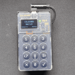 Front view of the Coldcard in MK4 Nomad case