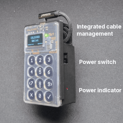 Front view with parts labeled