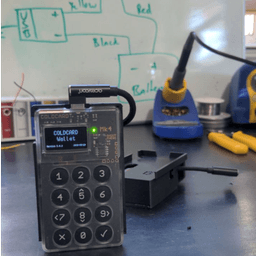 The Coldcard with the MK4 Nomad on the workbench
