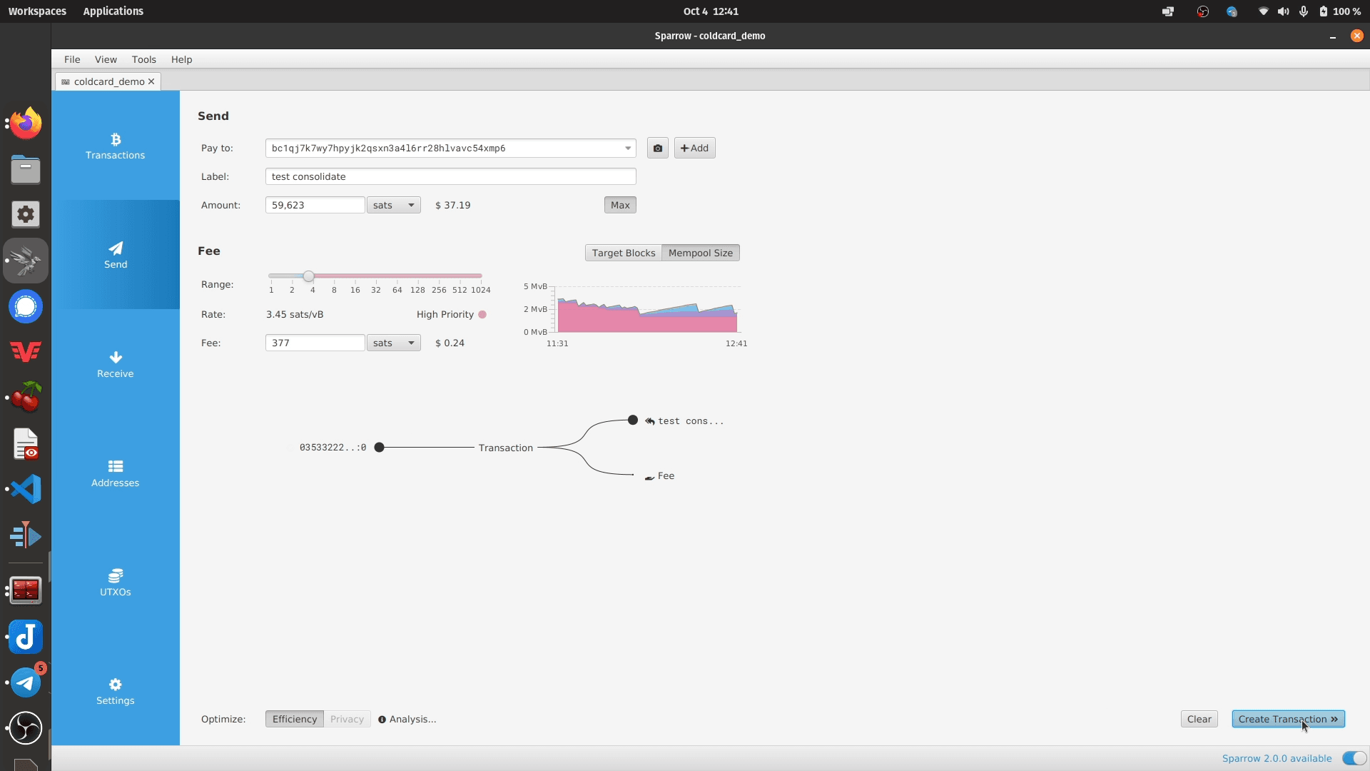 Specifying the Transaction